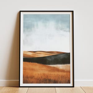 Kansas Flint Hills Landscape Poster Print Minimalist Landscape Wall Art Kansas Art Print Prairie Art Print Flint Hills Art Midwest Art