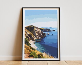 Channel-Islas Nationalpark Poster Kalifornien Reise-Kunstdruck Küstenlandschaft Wand-Dekor Kalifornien Küste Kunst Kanalinseln Druck