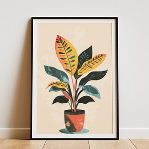 Calathea Plant Illustration Poster Minimalist Boho Art Print Home Decor Living Room Wall Art Tropical Plant Poster