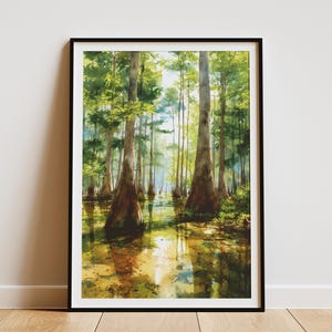 Congaree National Park Poster South Carolina Wall Art Swamp Art Print Forest Landscape Home Decor Travel Poster Nature Lover Gift Idea