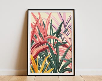 Tropisches Blatt Poster Print Boho Wandkunst Abstrakte botanische Illustration modernes Wohndekor