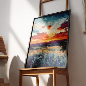 Impresión artística de paisaje al atardecer de Texas Hill Country, decoración de pared de Texas, impresión artística del suroeste, decoración del hogar de Texas, pintura al atardecer, póster, regalo de Texas imagen 6