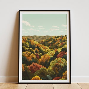 Indiana Hoosier National Forest Herbst Bäume Poster Druck