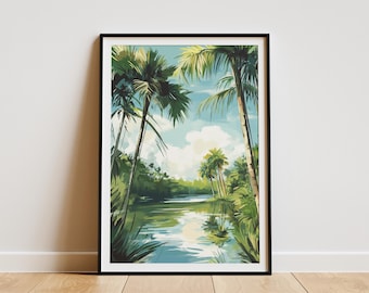 Biscayne National Park Poster Florida Travel Art Print Vacation Wall Decor Souvenir Gift Destination Print Tropical Landscape Art Print
