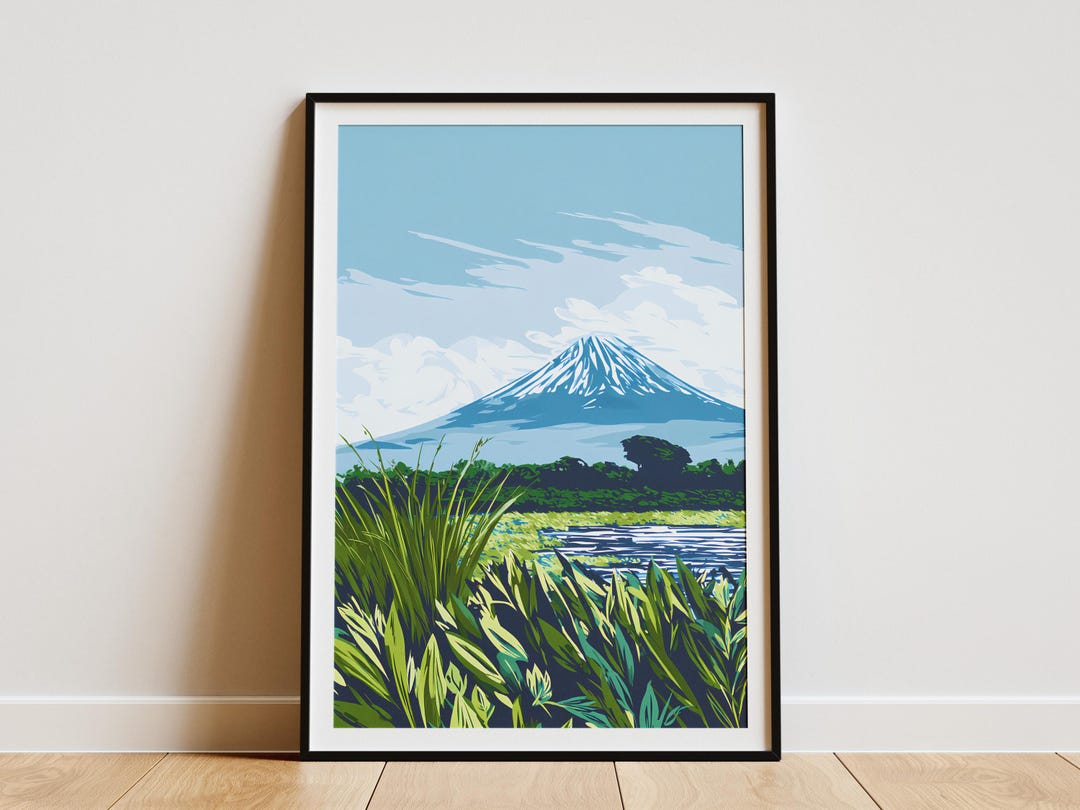 Majestic Mount Fuji Japanese Landscape Art Print Modern Mountain Nature ...