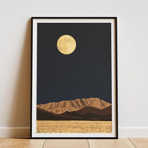 Death Valley National Park Poster California Nevada Full Moon Art Print Desert Landscape Home Decor Wall Art Travel Poster Gift Idea