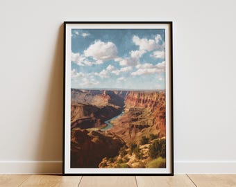Grand Canyon Nationalpark Vintage Reiseplakat Kunstdruck Southwestern Dekor Arizona Wandkunst Wüste Landschaftsdruck Grand Canyon Geschenk