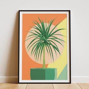 Minimalist Palm Tree Poster Abstract Green Botanical Art Print for Home Decor