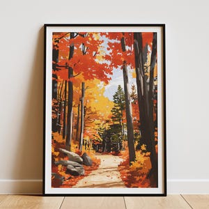 Vermont Herbstlaub Kunstdruck Herbst Wald Landschaft Poster New England Reise Wandkunst Bunte Herbst Landschaft Malerei Vermont Souvenir
