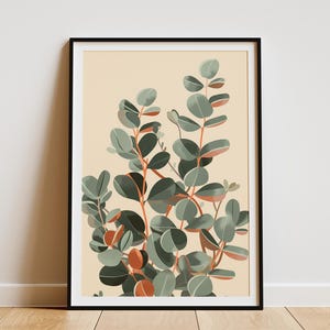 Minimalist Plant Poster Abstract Botanical Print Green Leaf Wall Art Modern Home Decor Living Room Art