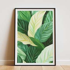 Calathea Leaf Art Print Tropical Wall Decor Botanical Poster Plant Lover Gift Modern Home Decor Calathea Illustration Calathea Print
