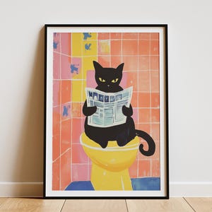 Tonkinese Cat Newspaper Toilet Poster Bathroom Wall Art Funny Cat Print Cat Lover Gift Novelty Restroom Decor Unique Home Decor Modern Art