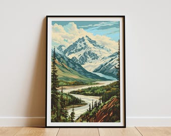 Wrangell St Elias National Park Poster Alaska Berg Kunstdruck Landschaft Kunst Natur Poster