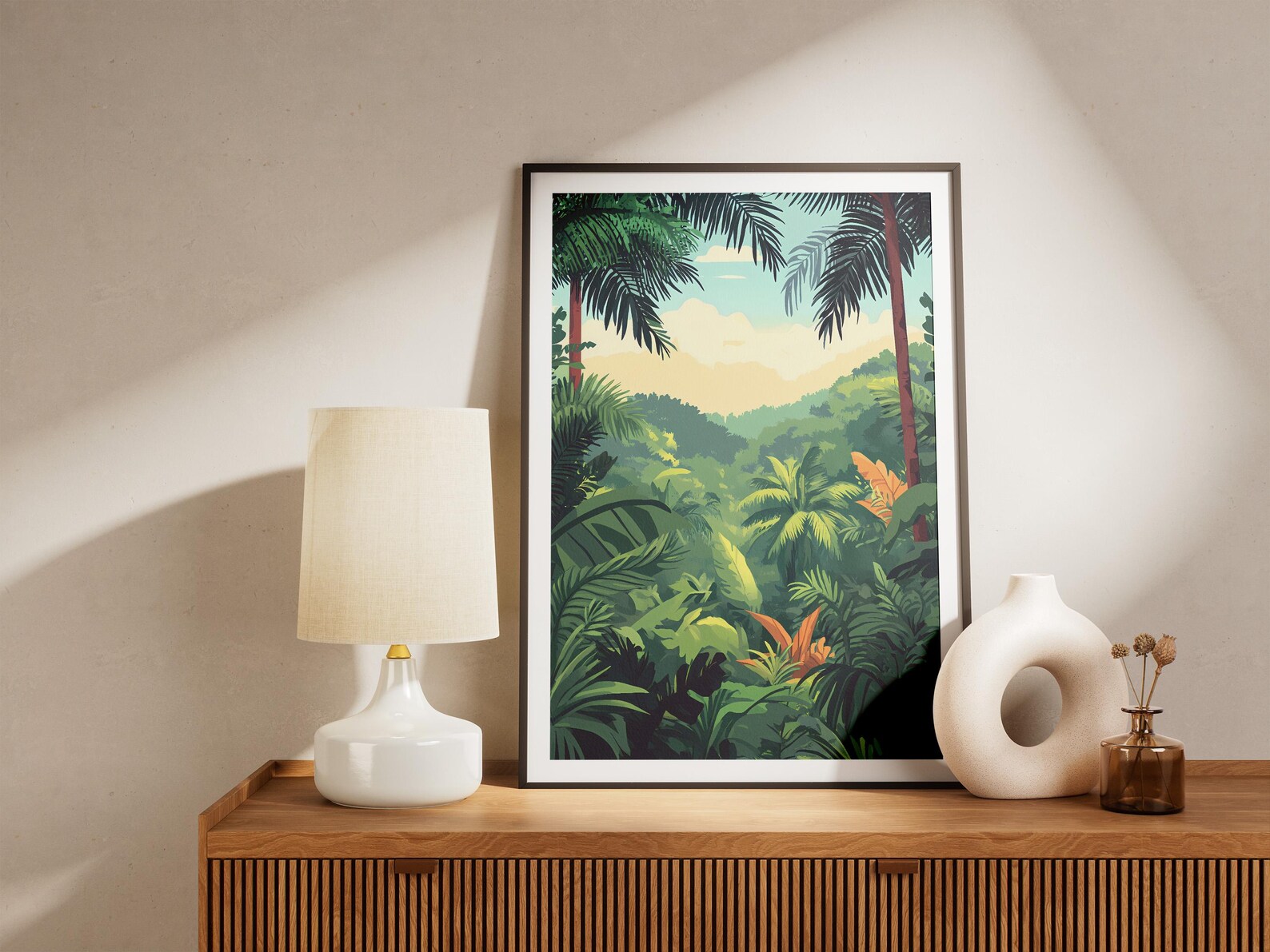 Lush Tropical Rainforest Poster Print Exotic Palm Trees and Jungle ...