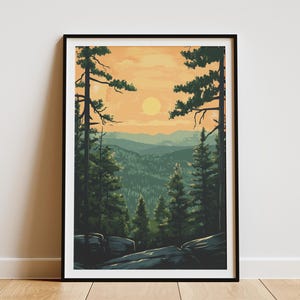 Arkansas Ozark National Forest Art Print Vintage Style Travel Poster Landscape Wall Art Print Home Decor Gift Idea Nature Lover Minimalist