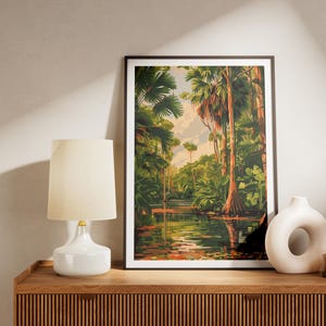 Póster de los Everglades de Florida, lámina decorativa de naturaleza tropical para pared. imagen 2