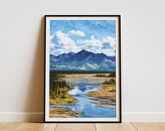 Kobuk Valley National Park poster Alaska reizen print vintage stijl muur kunst Alaskan landschap avontuur Home decor papier print