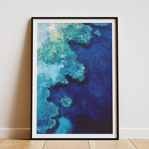 Póster de la Gran Barrera de Coral, póster de viaje de Australia, arte de pared de arrecife de estilo vintage, impresión artística de Australia, póster del océano, decoración costera para el hogar tropical