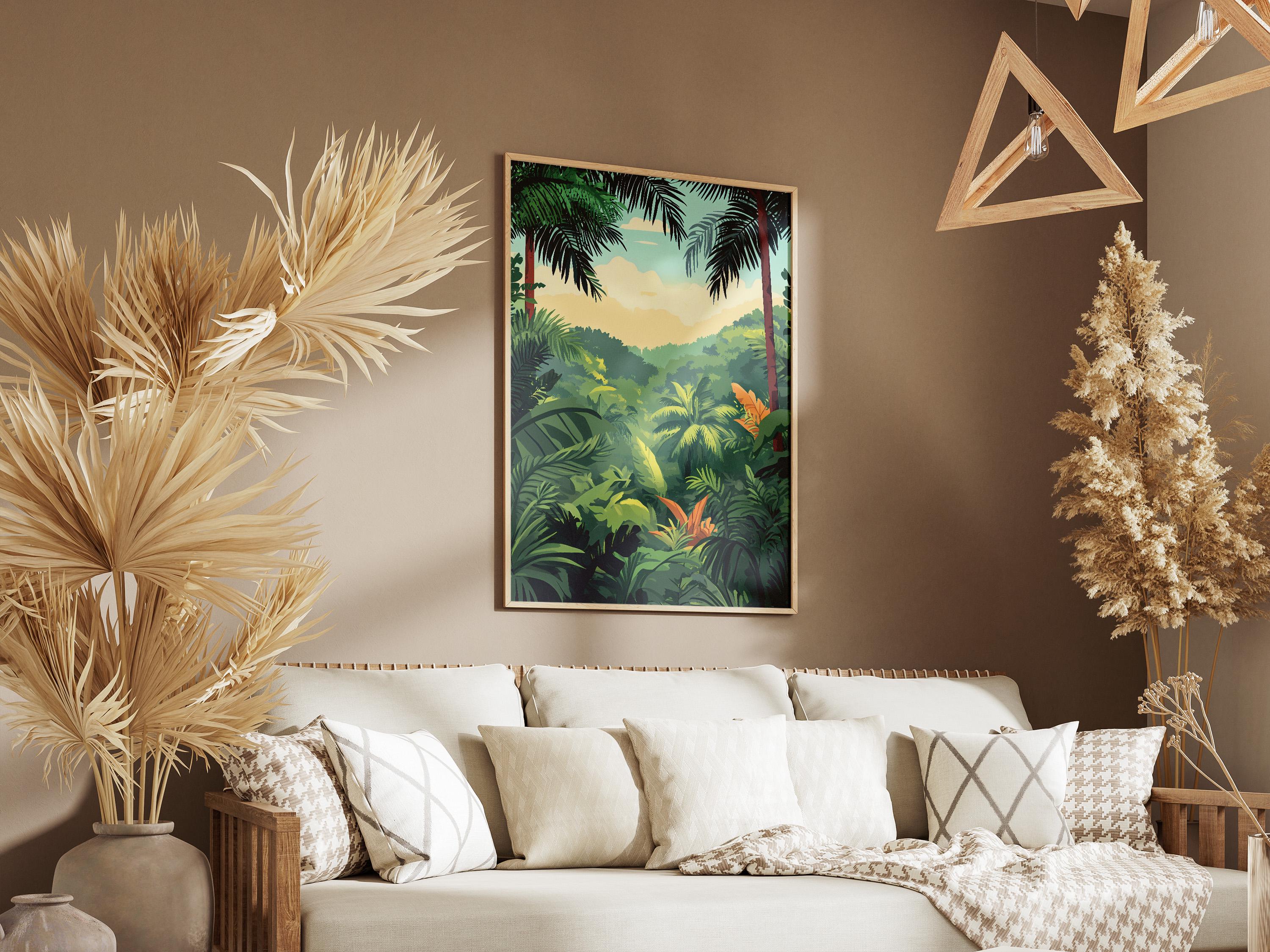 Lush Tropical Rainforest Poster Print Exotic Palm Trees and Jungle ...
