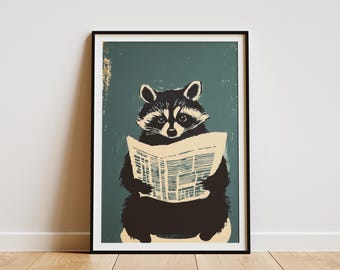 Wasbeer Krant Lezen op Wc Schilderij Badkamer Decor Grappige Dierenprint Moderne Kunst Poster Home Decor Wall Art