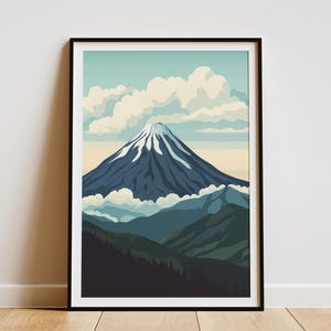 Plakat Wulkany Kamczatki Federacja Rosyjska Góra Wydruk Natura Sztuka Krajobraz Ilustracja Podróż Plakat Wulkaniczny Krajobraz Dramatyczny