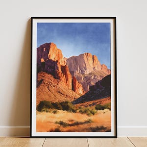 Big Bend National Park Poster Druck Wüste Reiseplakat Texas Wand Kunst Südwesten Kunstdruck Wohnkultur Papier Poster