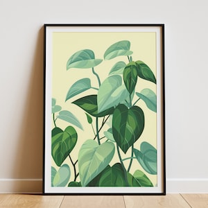 Minimalist Plant Poster Green Leaf Art Print Botanical Wall Decor Home Decor Nursery Art