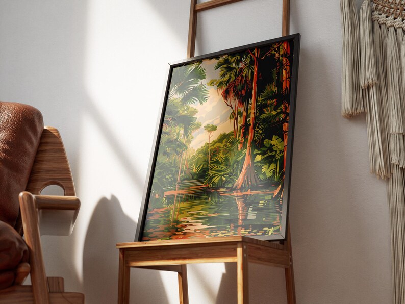 Póster de los Everglades de Florida, lámina decorativa de naturaleza tropical para pared. imagen 6