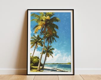 Biscayne National Park Poster Florida Keys Art Print Travel Poster Beach Wall Art Vacation Home Decor Coastal Decor South Florida Art Print