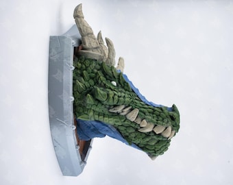 Trofeo de cabeza de dragón para montar en la pared