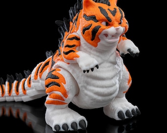 Catzilla / Godzilla / Movable Cat Reptile / Articulated Figure - Etsy