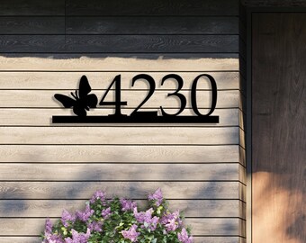 House Number Metal Personalized Butterfly Design | Address Plaque | House Plaque Metal Sign | Gift For House | Housewarming gift