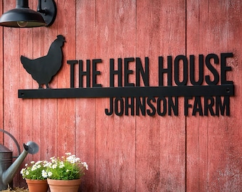Custom Chicken Farm Metal Sign | Personalized Farm Name Sign | Hen Farm Wall Art | Farmhouse Sign | Outdoor Barn Decor