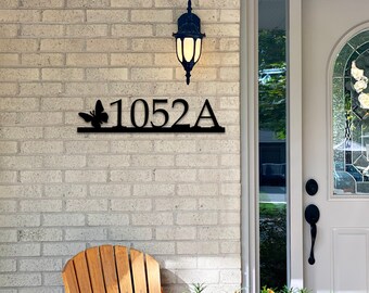 House Number Metal Personalized Butterfly Design | Address Plaque | House Plaque Metal Sign | Housewarming gift | custom sign
