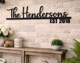 Family Name Signs | Established Sign | Personalized Family Name Metal Sign | Custom Last Name Wall Sign with EST Year | Front Porch Decor
