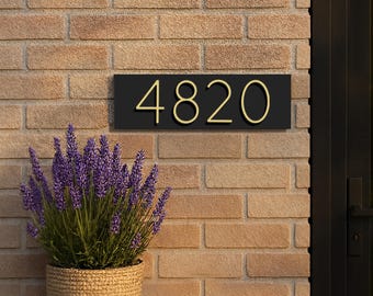 Gold House Number | Gold number address sign in Vertical and Horizontal layout | Address plaques for outside
