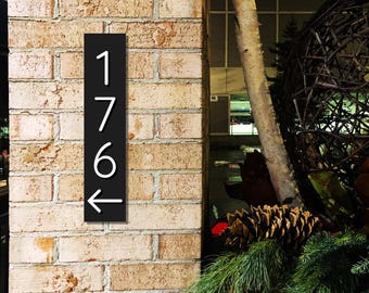 House numbers arrow address sign | House number with arrow | directional house number for outdoor | Address plaque with arrow