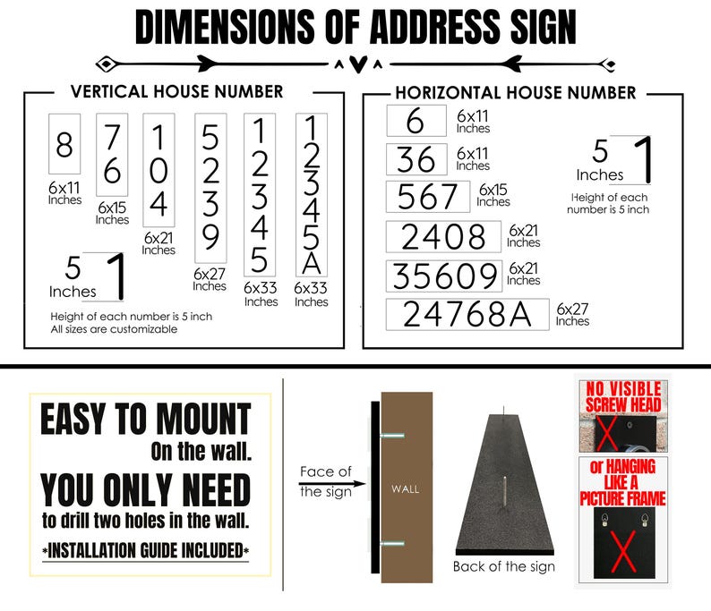 House Number for Outdoor in VERTICAL and HORIZONTAL Direction | Address ...