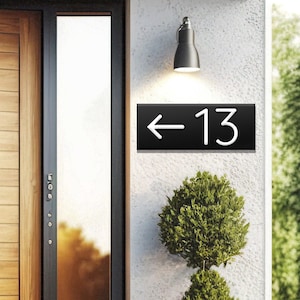 Arrow address sign | House number with arrow | directional house number for outdoor | Address plaque with arrow