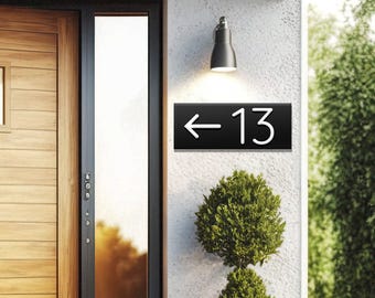 Arrow address sign | House number with arrow | directional house number for outdoor | Address plaque with arrow