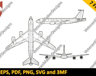 KC-135R Stratotanker - Blueprint Silhouettes