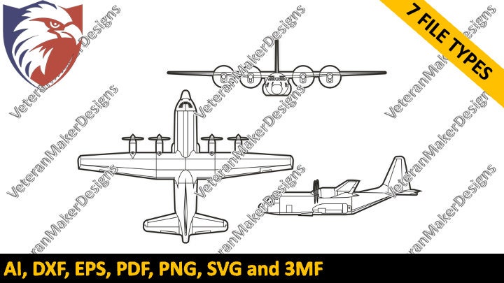 C-130 Hercules - Blueprint Silhouettes