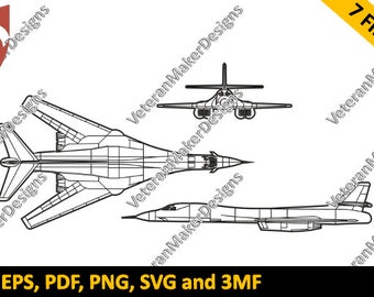 B-1B - Blaupausen-Silhouetten