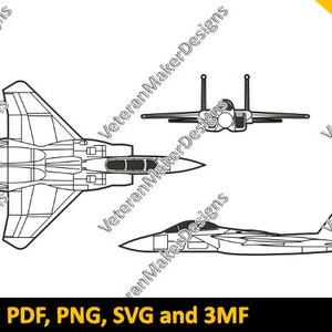F-15E Strike Eagle - Blueprint Silhouettes