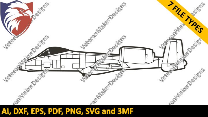 A-10 Warthog Blueprint Silhouettes - Etsy