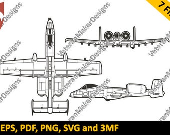 A-10 Warthog - Blueprint Silhouettes