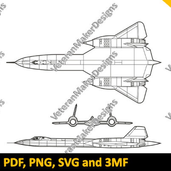 SR-71 Blackbird - Blueprint Silhouettes