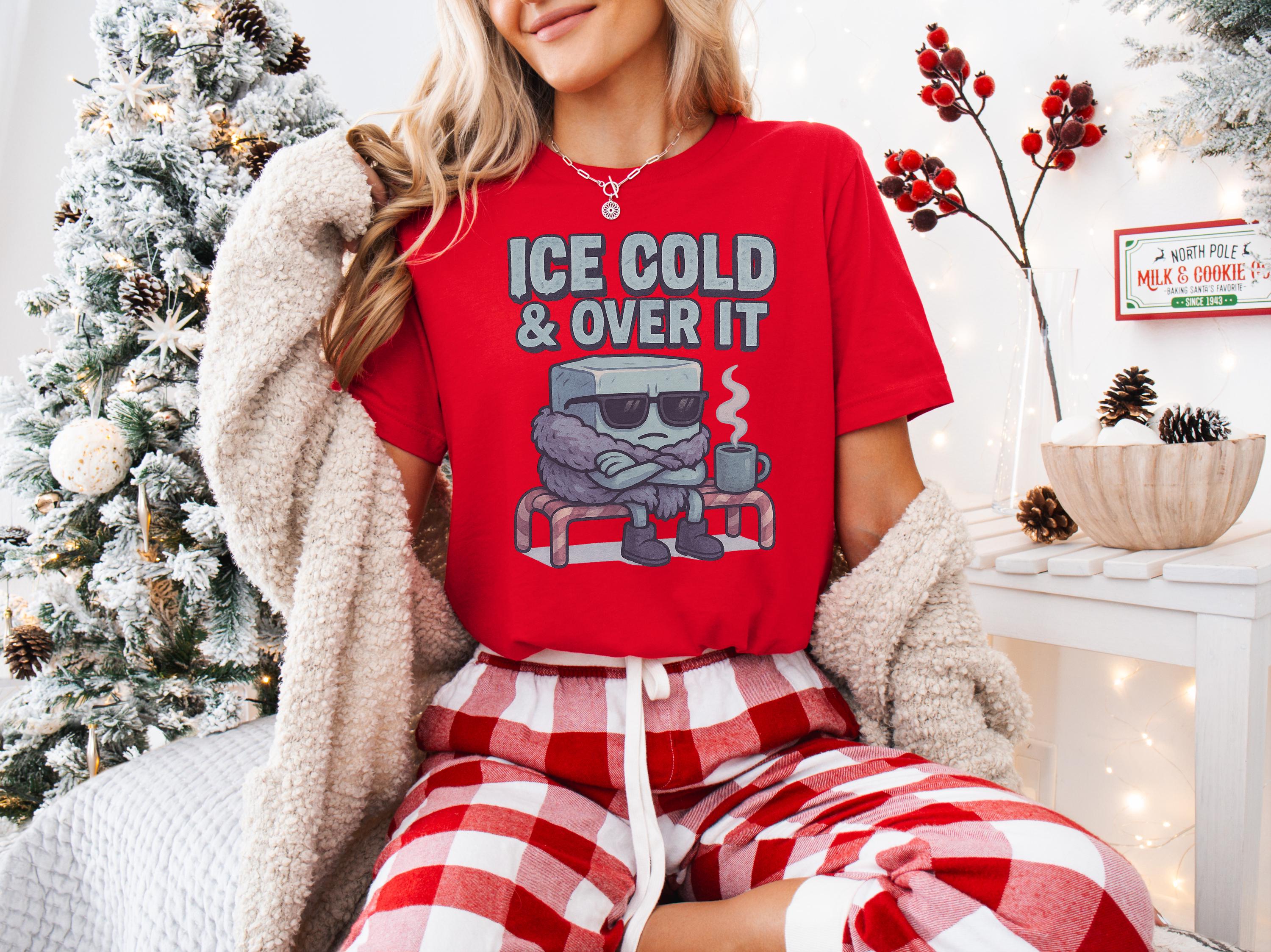 Funny Ice Cube Shirt | Ice Cold & Over It Tee | Cool Cartoon T