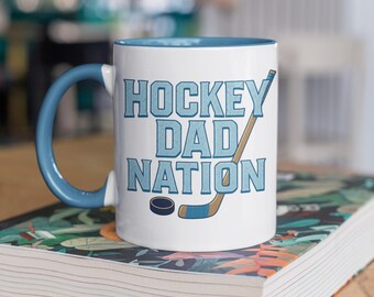 Hockey Dad Nation Mug | Hockey Dad Coffee Mug | Proud Sports Dad Cup | Ice Hockey Parent Gift | Hockey Family Mug