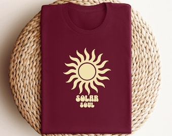 Sun Graphic, Boho Sun TShirt, Spiritual Sun Art, Spiritual T-Shirt, Celestial Art Print, Retro Sun Shirt, Sun Soul, Yoga Lovers Gifts